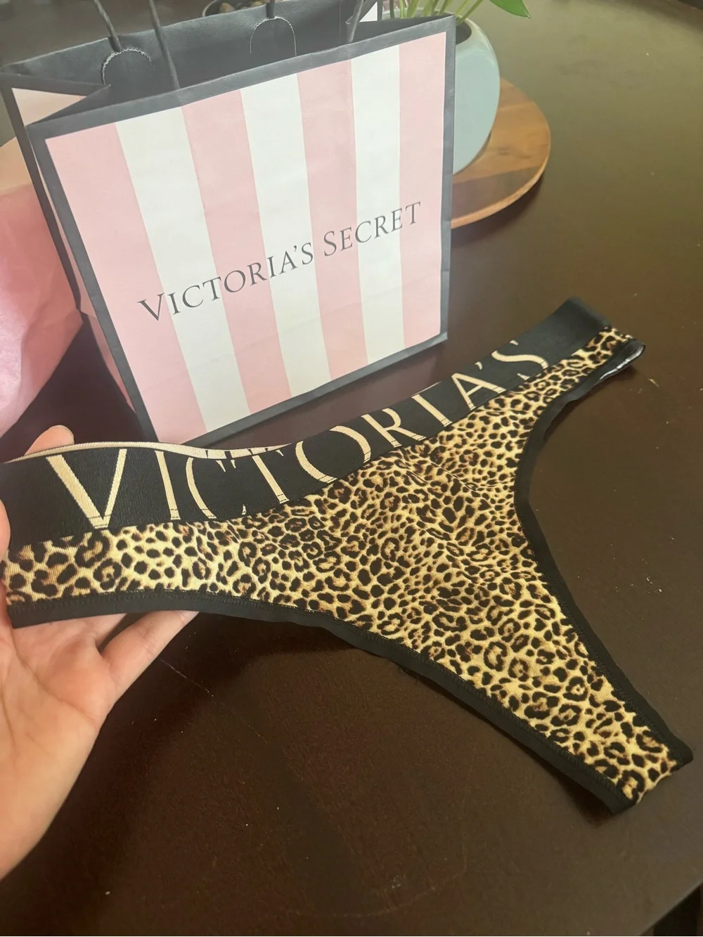 Victorias Secret Leopard Thong size Large